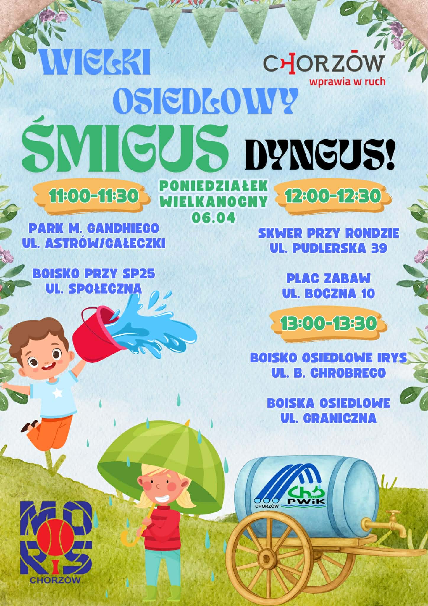 Wielki Osiedlowy Śmigus-Dyngus w Chorzowie. Woda, zabawa i rodzinna atmosfera w kilku punktach miasta