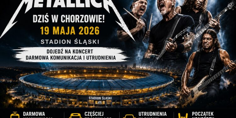 Metallica dziś w Chorzowie. Będą utrudnienia przy Stadionie Śląskim i darmowa komunikacja dla fanów