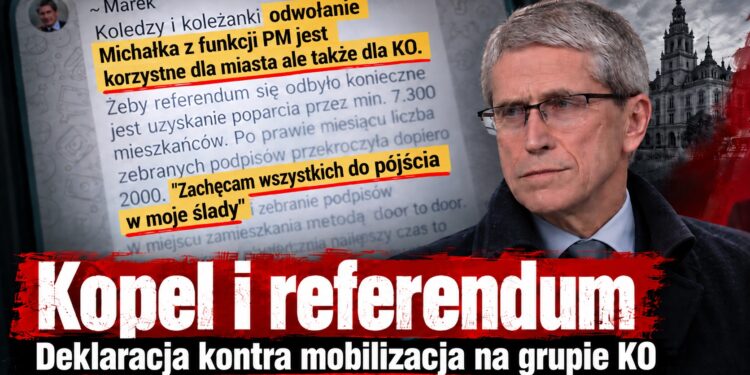 „Nie jestem w tej grupie” – mówił Kopel. Tymczasem na grupie KO mobilizacja do referendum i zbierania podpisów